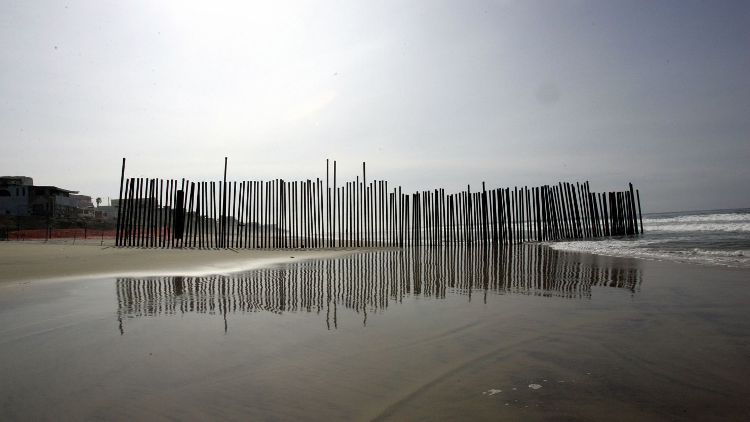 A section of the wall at the U.S.-Mexico border at Imperial Beach, California.