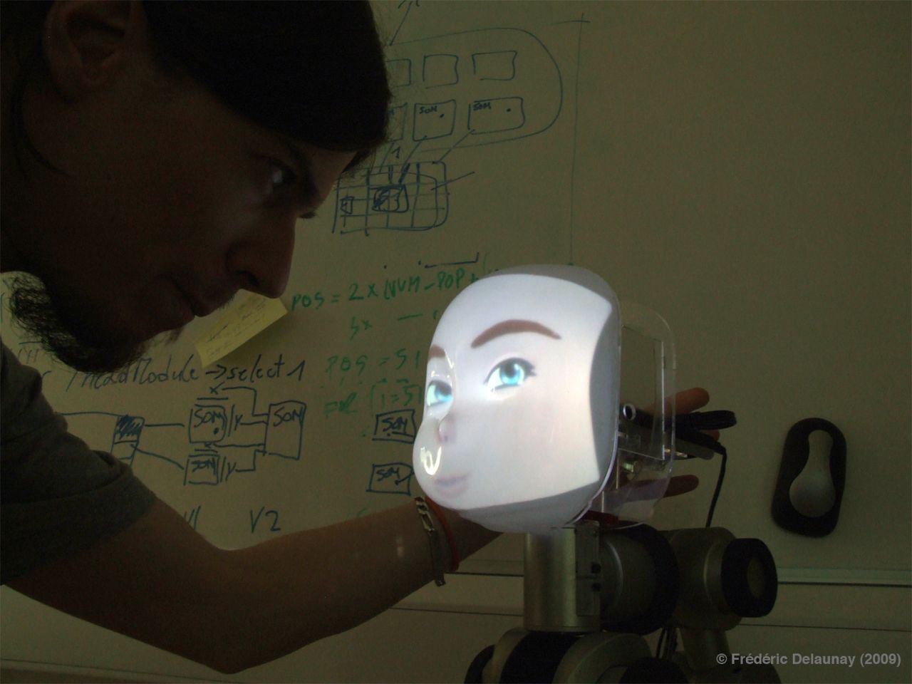 The "Concept" project is the work of the University of Plymouth, in the UK. Computer-generated responses are projected onto its "face," which contains cameras and microphones.
