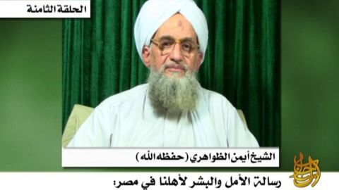 This still from video released Thursday by the SITE Intelligence Group shows al-Qaeda leader Ayman al-Zawahiri.