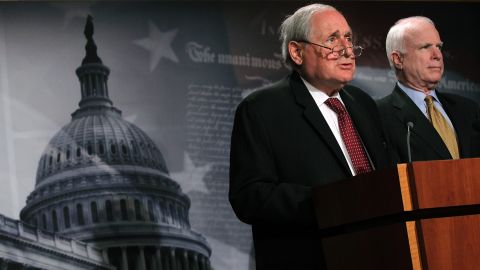 Senate Armed Services leaders Carl Levin, left, and  John McCain agreed to a compromise on detention of U.S. citizens.