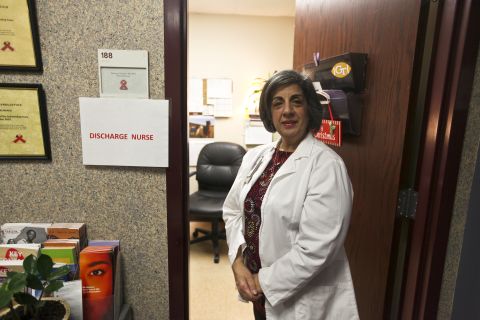 Nurse educator Marianne Swanson, who teaches patients how to use  medications, is HIV-positive. 