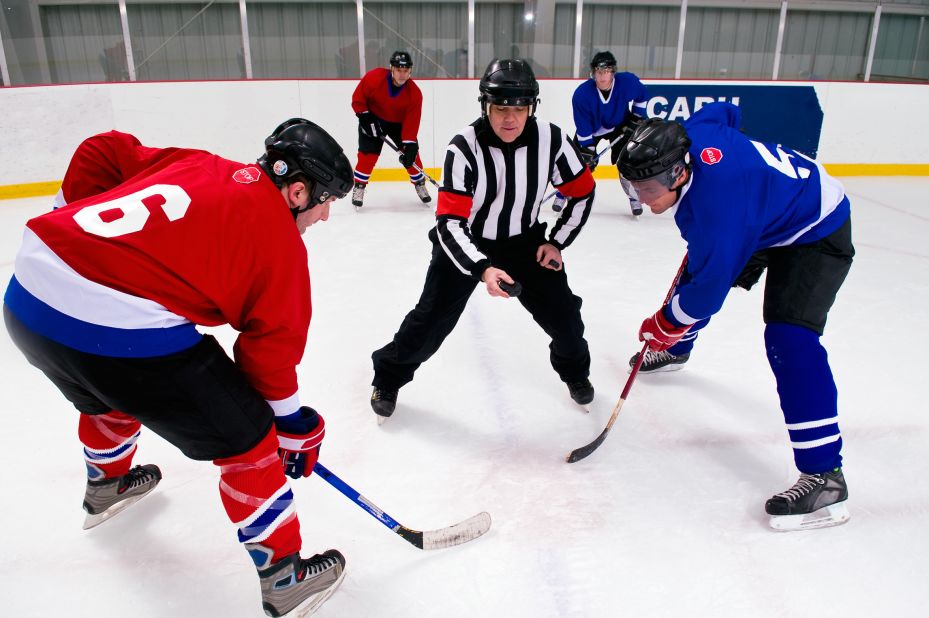 Looking for a cardio-intensive sport? Hockey is it. Studies show that hockey boosts mental strength and focus and burns at least 470 calories an hour. It also improves flexibility and provides some of the same health benefits as ice skating.