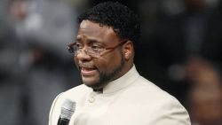 Bishop Eddie Long gives a sermon where he addressed sex scandal allegations at the New Birth Missionary Baptist Church September 26, 2010 in Atlanta