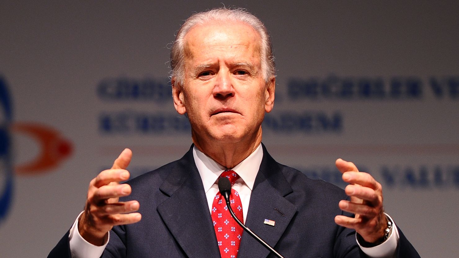 U.S. Vice President Joe Biden speaks in Istanbul on Saturday.