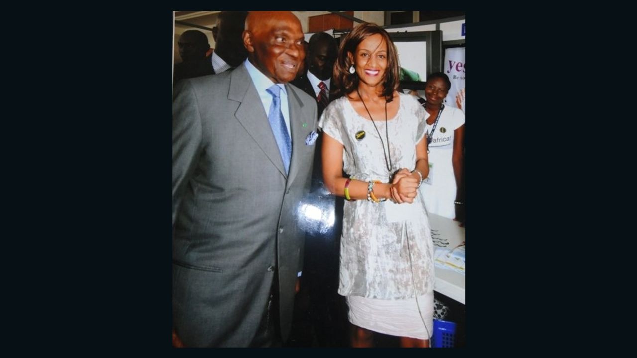 Sophia Bekele, executive director of DotConnectAfrica, alongside Senegal President Abdoulaye Wade at an ICANN conference in Dakar last month