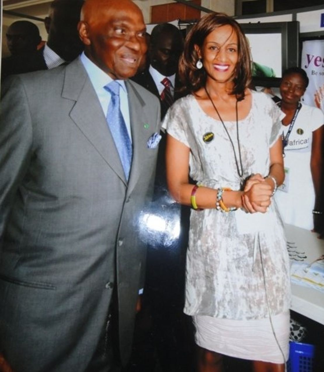 Sophia Bekele, executive director of DotConnectAfrica, alongside Senegal President Abdoulaye Wade at an ICANN conference in Dakar last month