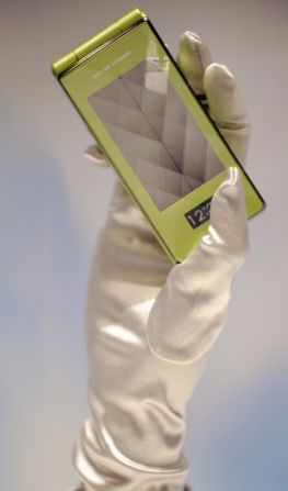 A prototype model of a solar-powered cell phone as produced by Japanese electronics giant Sharp. Although still in its infancy, solar phone technology has also been explored by Samsung, which released the Blue Earth phone -- which includes an integrated solar panel that provides battery power -- in 2009.