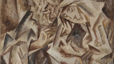 Detail from Czech artist Emil Filla's 1911 oil painting "Utesitel," which sold at auction in November 2011 for about $640,000