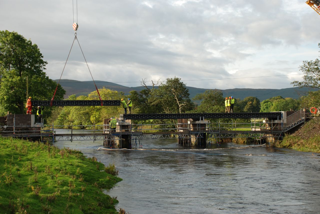 The newly built Dawyck Estate river crossing in Peeblesshire, Scotland, is the world's longest recyclable bridge.