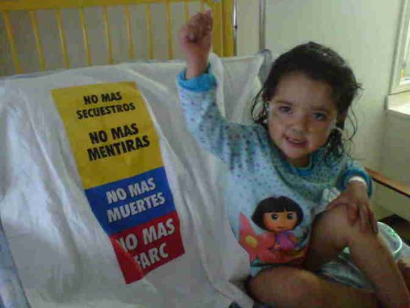 Nuestro iReportero Melquisedec Torres dijo que  al estar cuidando su hija en el hospital decidió tomar esta foto en protesta por los crímenes cometidos por las FARC.