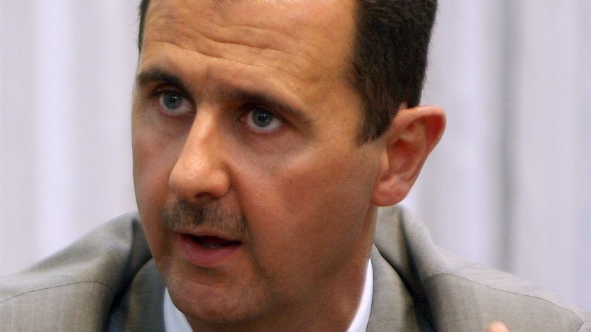 Syrian President Bashar al-Assad speaks during a joint press conference with Iranian President Mahmoud Ahmadinejad (unseen) in Tehran on August 3, 2008. 