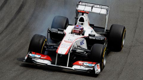 Sauber's Japanese driver Kamui Kobayashi in action at the season-ending Brazilian Grand Prix.