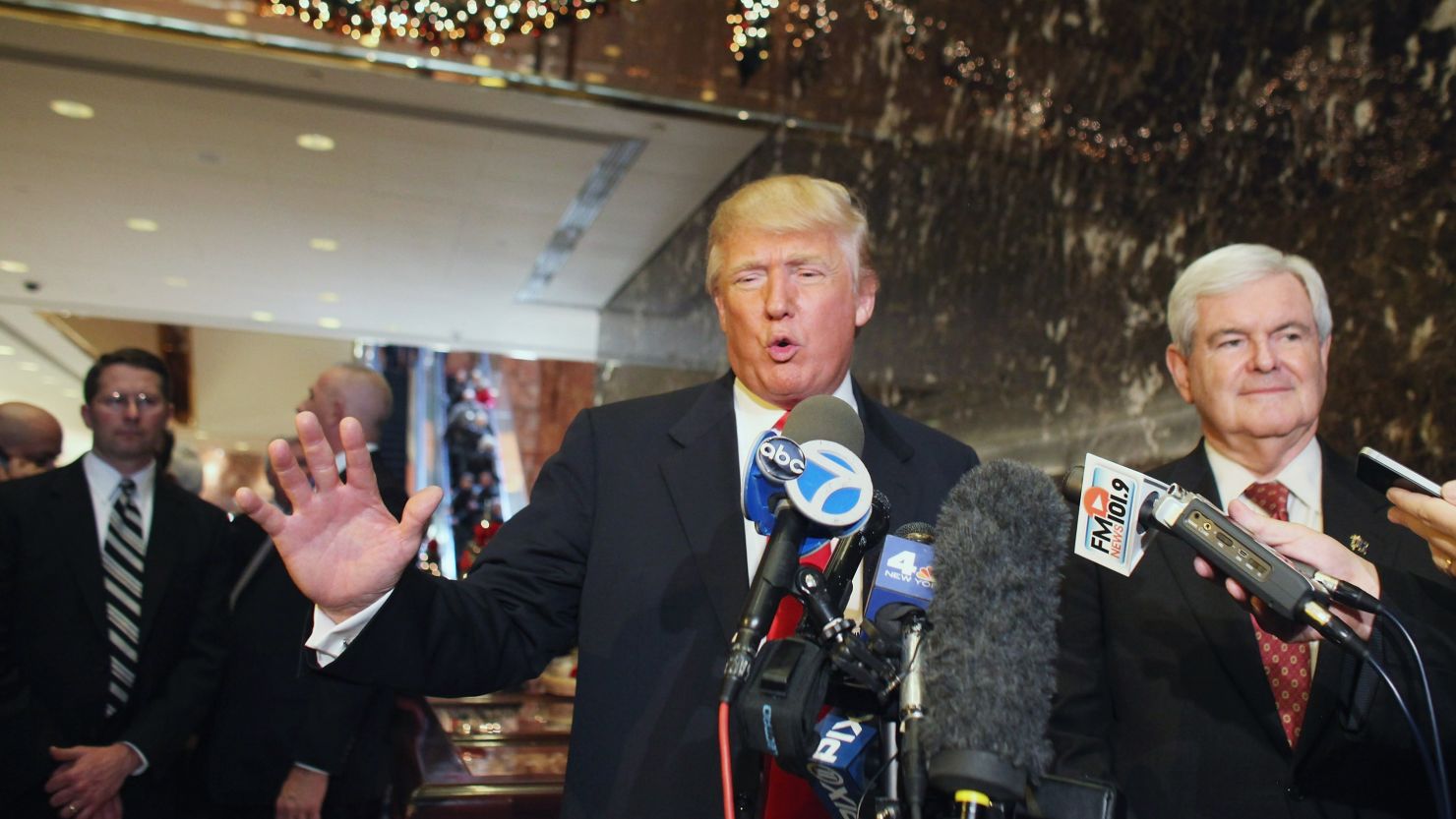Donald Trump and Newt Gingrich at Trump Tower in New York last Monday.