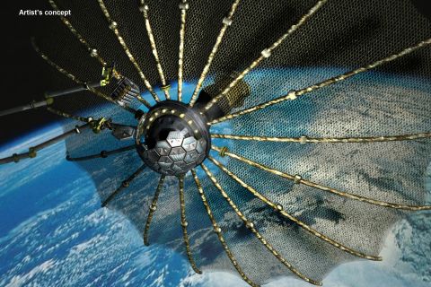 The Phoenix program aims to find a way to remove and re-use valuable components from broken or "retired" satellites (artist's impression).