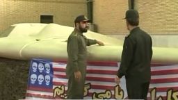Iranian TV airs images December 8, 2011 of what it says is the U.S. stealth drone that went down in Iran.