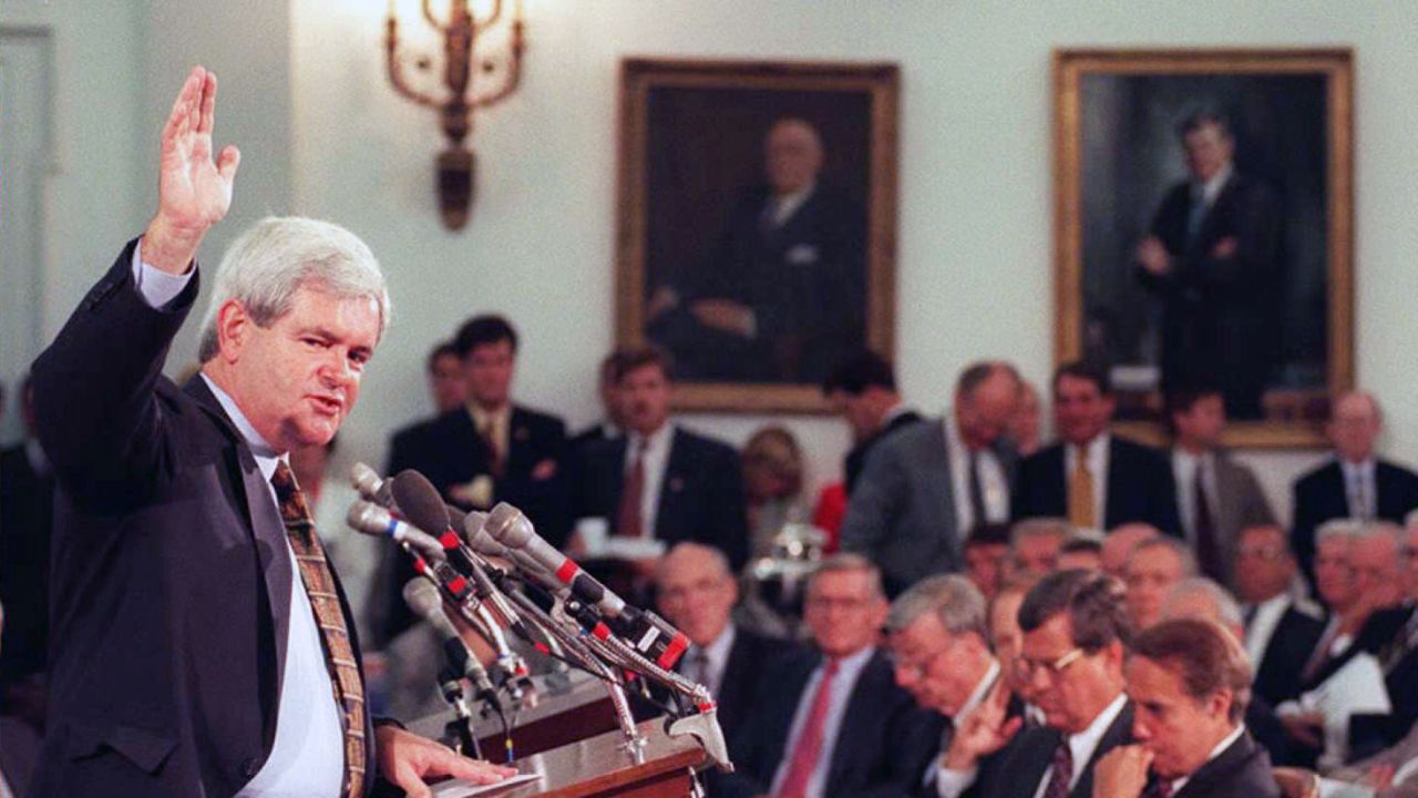In 1995, Newt Gingrich was sounding many of the same themes he's using on the campaign trail today.  