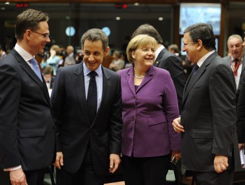 French President Nicolas Sarkozy and German Chancellor Angela Merkel have been under pressure to resolve the euro crisis.