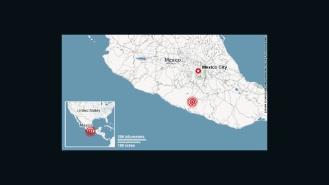 Mexico quake map