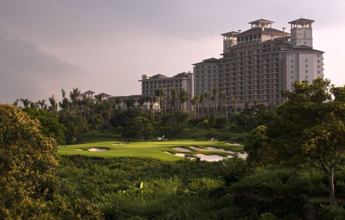 Mission Hills lies in the volcanic region of Hainan Island, China. The resort has 10 courses, with each one incorporating the native lava rock formations. There are also 518 guest rooms and suites, a three-story clubhouse and 12 restaurants in this impressive complex.