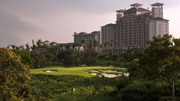 Mission Hills lies in the volcanic region of Hainan Island, China. The resort has 10 courses, with each one incorporating the native lava rock formations. There are also 518 guest rooms and suites, a three-story clubhouse and 12 restaurants in this impressive complex.