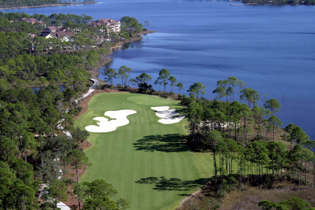 The WaterColor Inn and Resort on Florida's Gulf of Mexico offers luxurious waterfront accommodation and two 18-hole courses. The Shark's Tooth, as the name would imply, was designed by Greg Norman and is only available to guests at the resort.