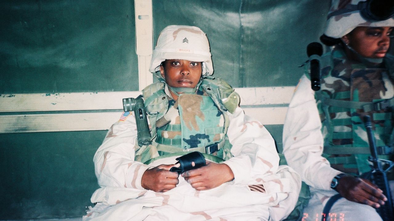 Army Staff Sgt. June Moss provided checkpoint security in Baghdad during the Iraq War.