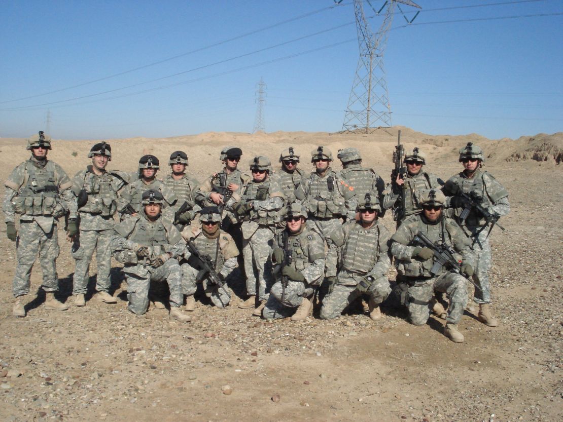 Eric Sofge with his platoon served in Iraq in 2007.
