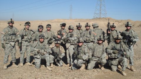 Eric Sofge with his platoon served in Iraq in 2007.
