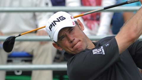 Lee Westwood hits another arrow straight drive during his superb round of 60 in Thailand.