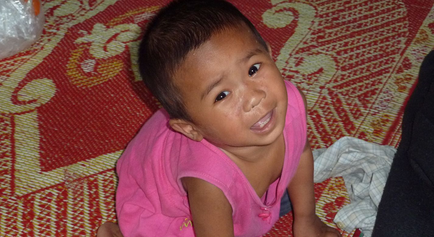 Moe Eindra Thet Pai is 19 months old and an HIV orphan. She is being looked after by carers at the HIV clinic in Yangon.
