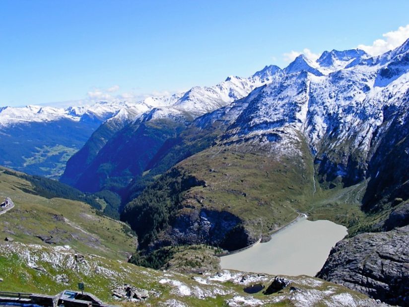 Nadine Hamad snapped this shot of "the view of the reservoir from the Franz-Josephs Hohe, the prime viewpoint for the majestic Grossglockner Mountain" in Austria.