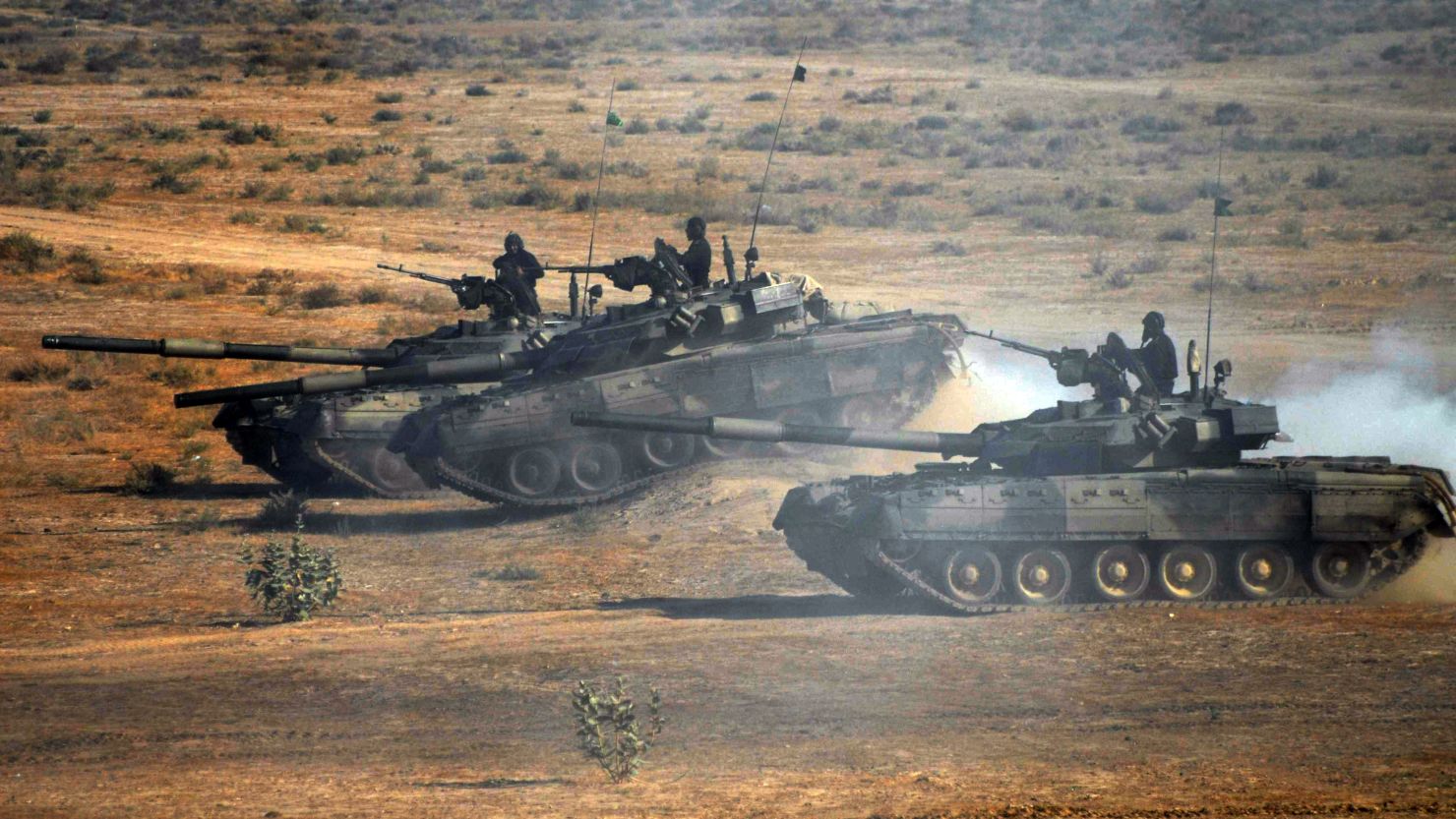 Pakistani tanks take part in an exercise Friday. Military officials were in the U.S. discussing what they say was a NATO attack.