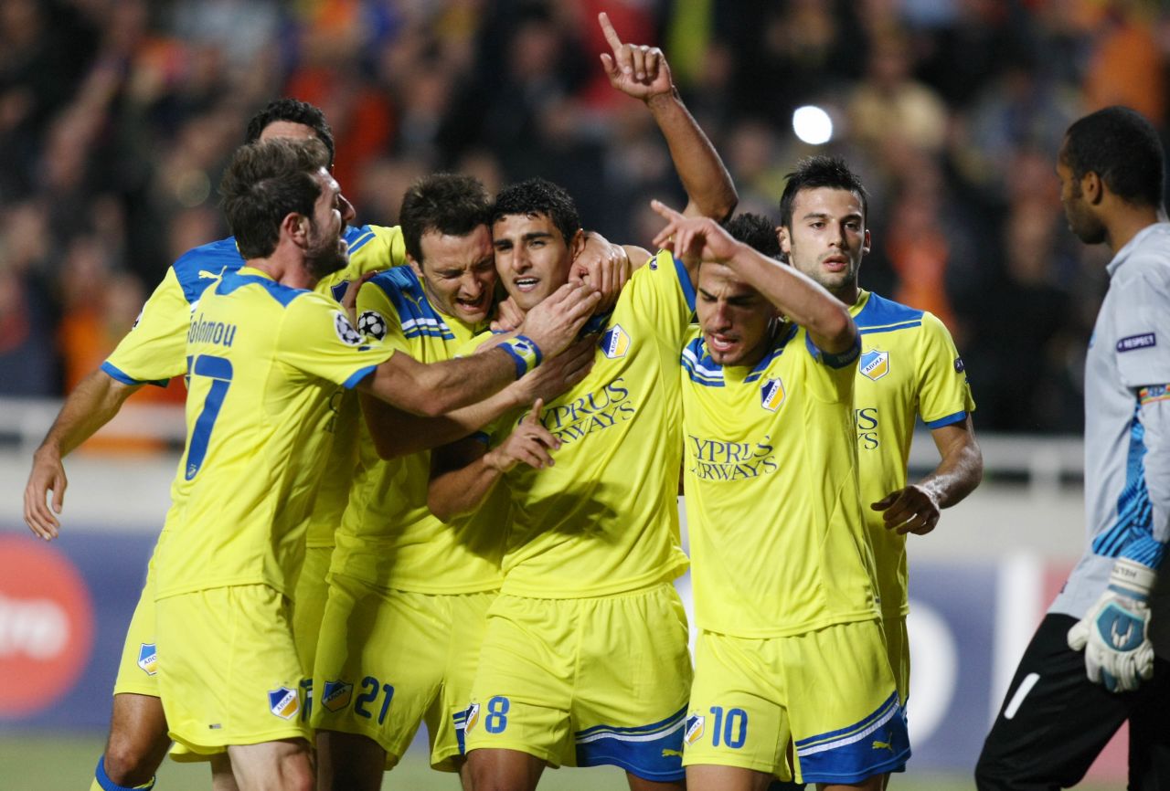 APOEL Nicosia are the first Cypriot side to reach this stage of the competition and they will face French outfit Lyon in the last 16.
