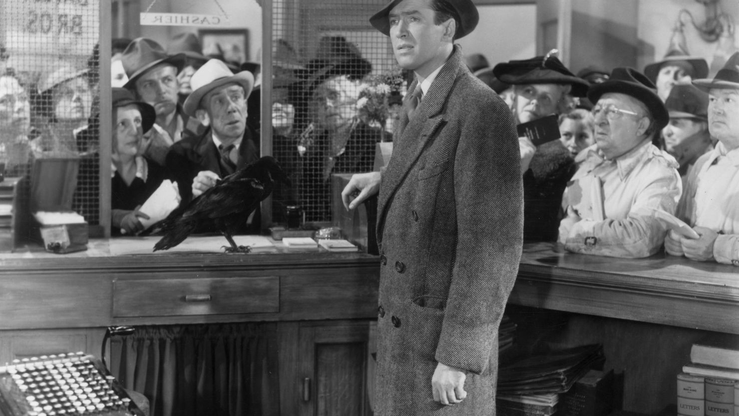 James Stewart is the reluctant Bedford Falls lifer, George Bailey, in "It's a Wonderful Life."