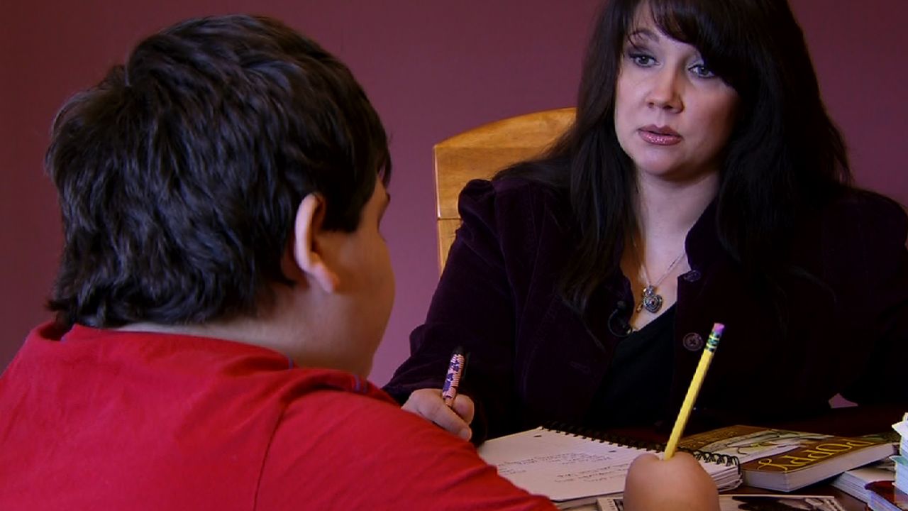 Melissa Asselin home schools her son Matthew, 9, after she concluded his school was making him sick.