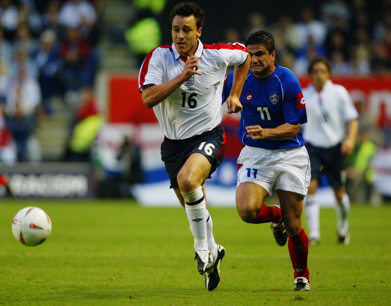 Terry's impressive form was recognized in 2003 when he was handed his England debut as a substitute in a 2-1 victory over Serbia and Montenegro.