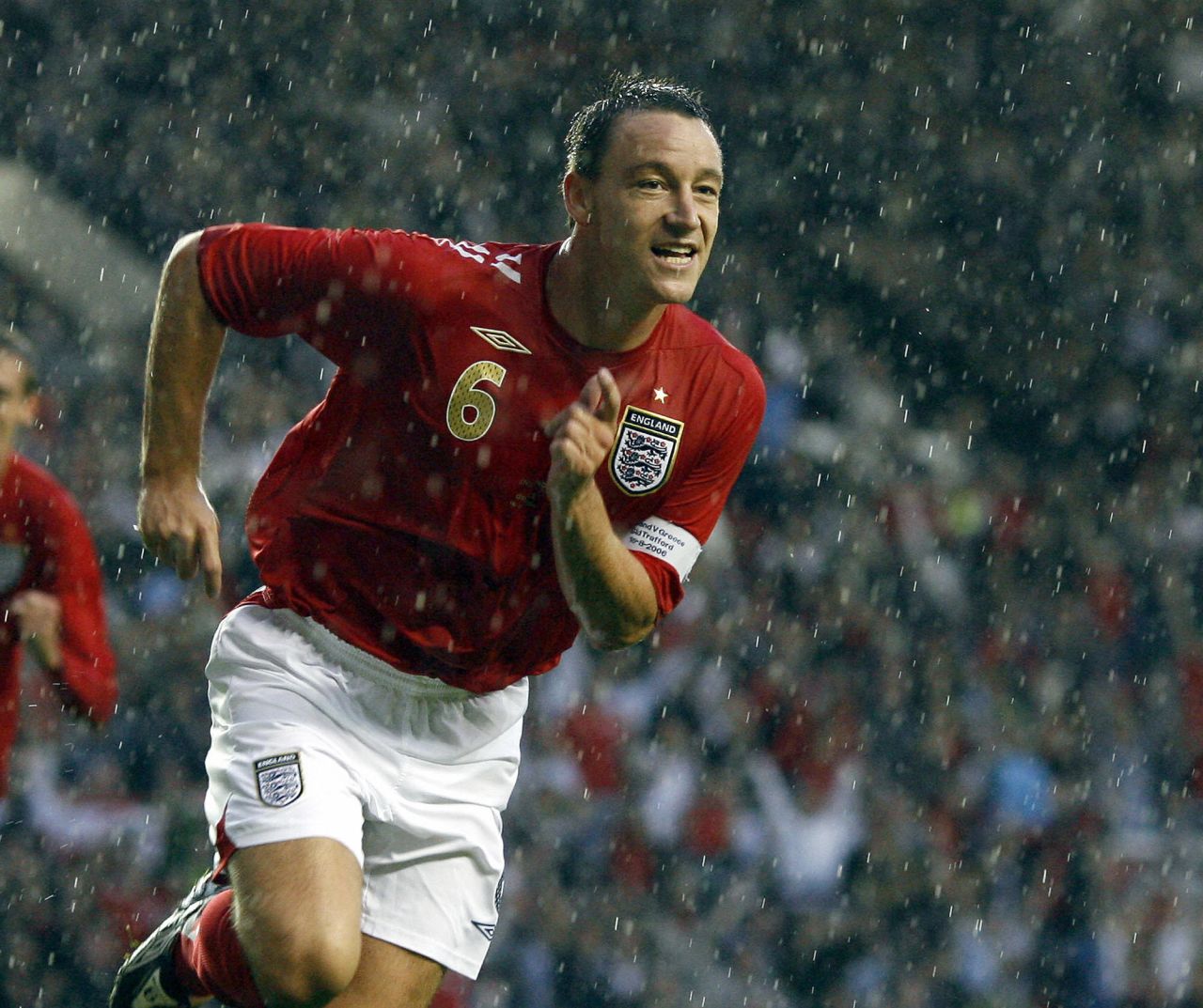 Terry's international profile continued to grow and he was named England captain by new manager Steve McClaren in 2006. He scored the opening goal in his first match as skipper, a 4-0 victory over Greece.