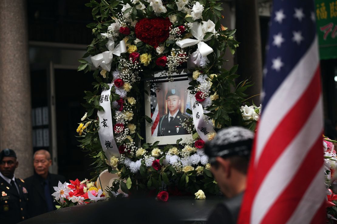 Army Pvt. Danny Chen is honored in a funeral procession on October 13, 2011, in New York's Chinatown.