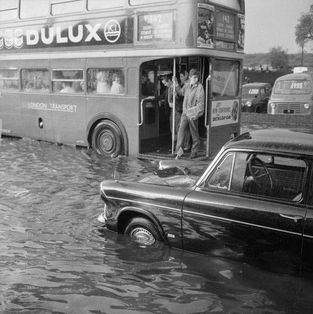 Before London authorities built the Thames barrier, the city was prone to floods in times of high tide, as illustrated in this scene from 1963. But, according to Dr Doug Crawford-Brown, executive director at Cambridge University's Centre for Climate Mitigation Research, England's capital may face a return to its deluged days, if extreme rainfall patterns overwhelm current drainage systems.