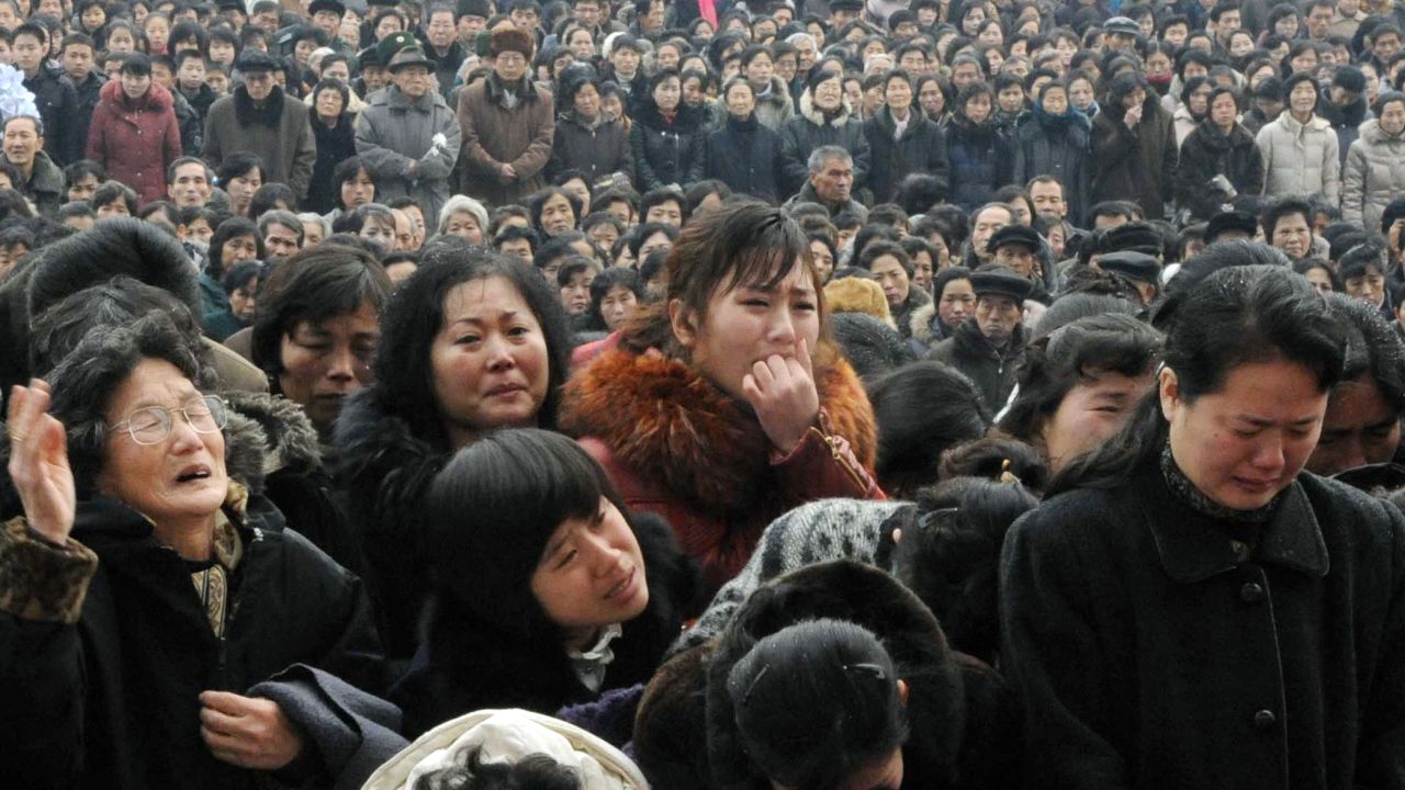North Koreans mourn the death of their leader, Kim Jong Il, in Pyongyang on Wednesday.