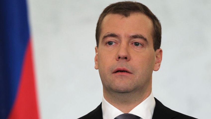 Russia's President Dmitry Medvedev makes his annual state of the nation address in the Moscow Kremlin, on December 22, 2011
