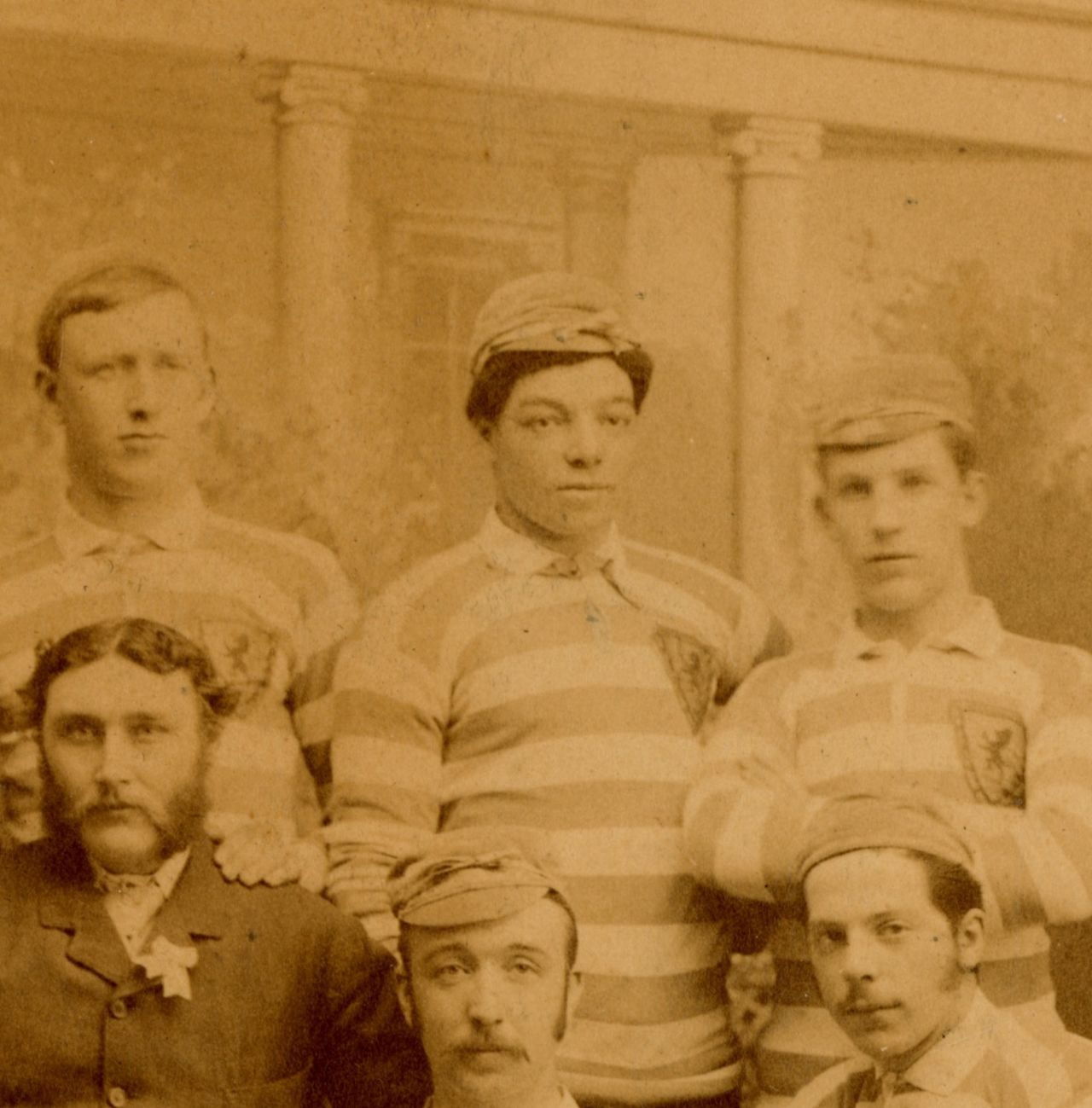 Watson is pictured here alongside his international teammates in 1882. He was a key part of the Scotland team which pioneered a short passing style of football.