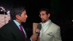 CNN Hero Sal Dimiceli talks with Dr. Sajay Gupta backstage at the 2011 Heroes tribue in Los Angeles