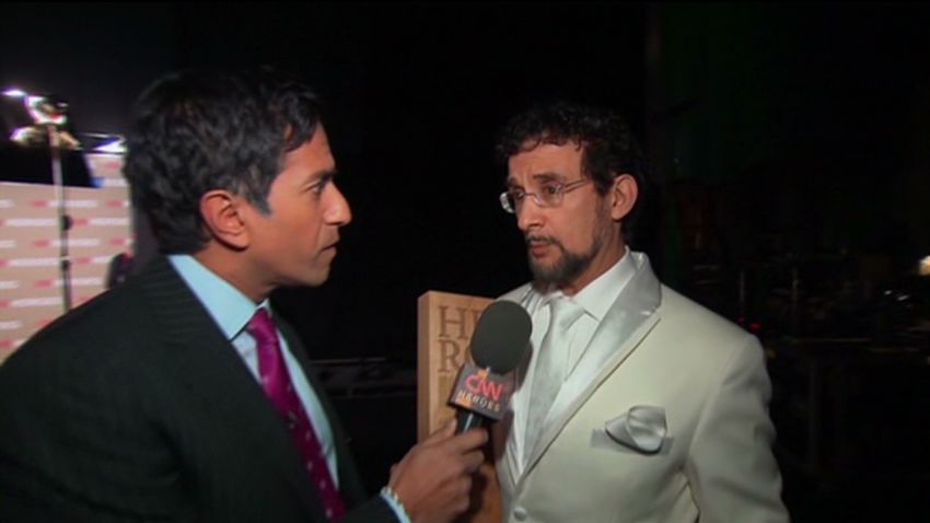CNN Hero Sal Dimiceli talks with Dr. Sajay Gupta backstage at the 2011 Heroes tribue in Los Angeles