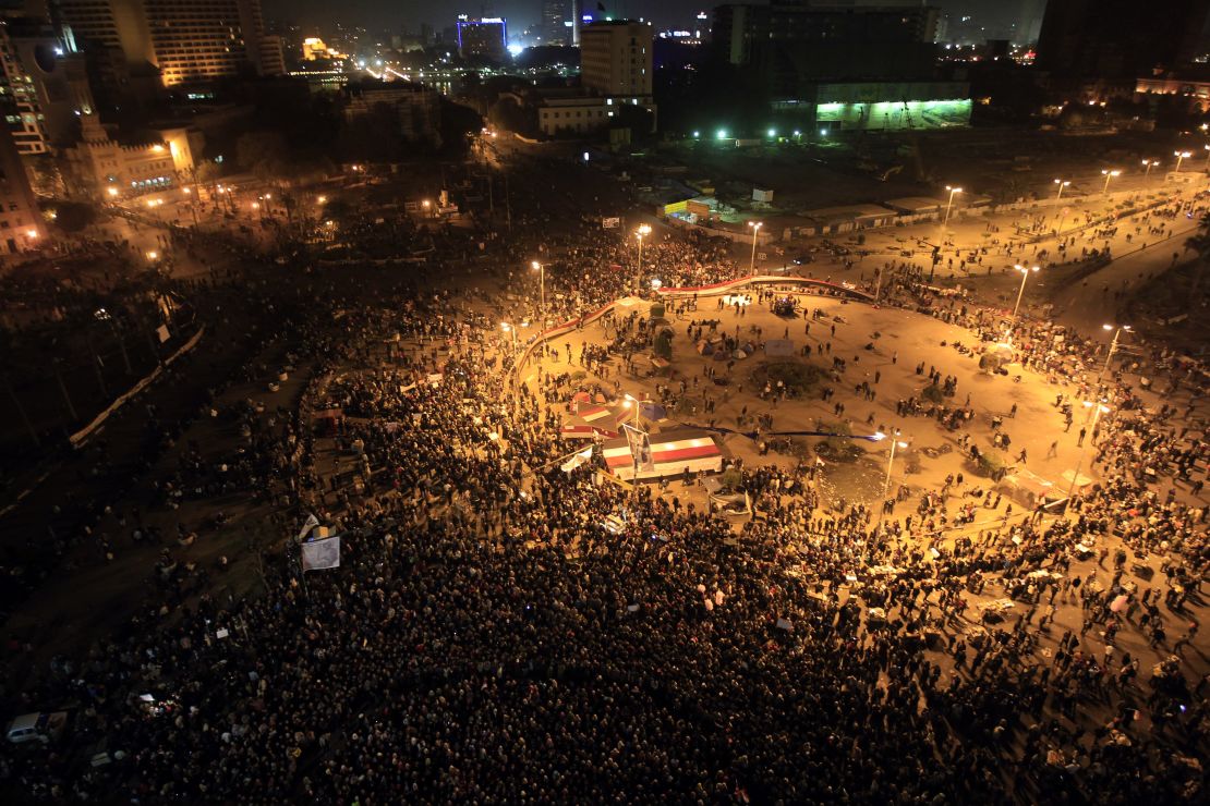 Thousands of protesters gather in Cairo's Tahrir Square on December 23, 2011 during a mass rally to denounce Egypt's military rulers.