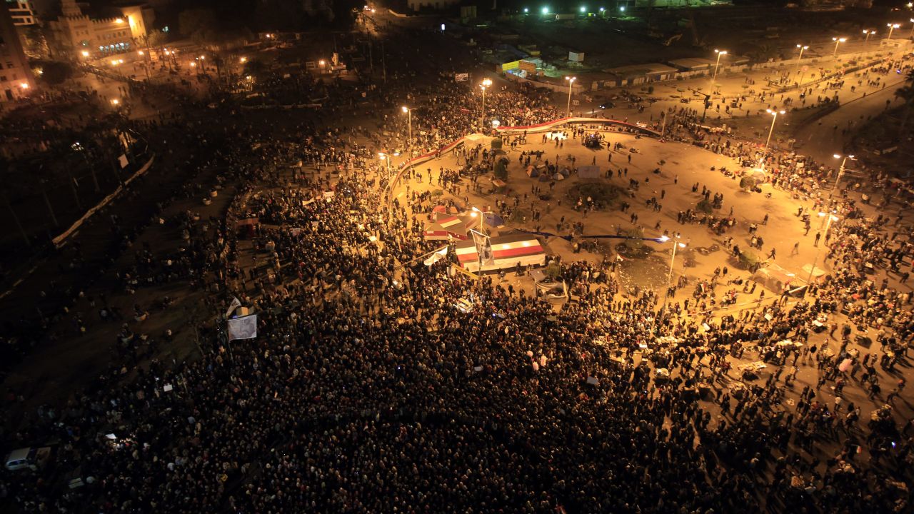 Thousands of protesters gather in Cairo's Tahrir Square on December 23, 2011 during a mass rally to denounce Egypt's military rulers.