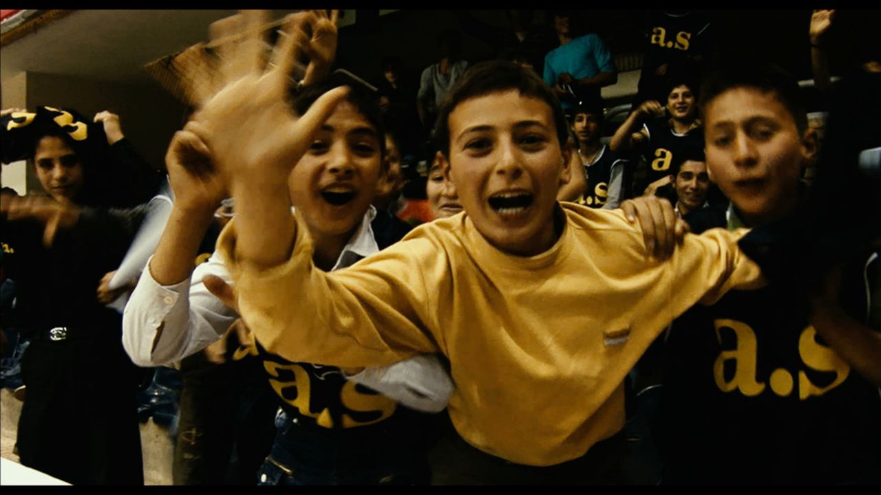 A group of young Iranian fans gather to cheer on Shiraz, who reached the Iranian Super League playoffs for the fitst time after Sheppard's arrival. 