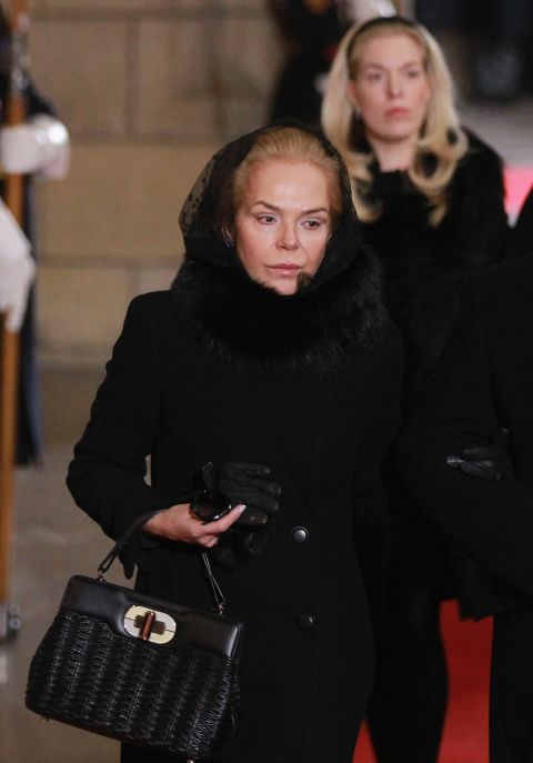 Dagmar Havlova, widow of former Czech President Vaclav Havel arrives at funeral. Havel, the country's first post-independence president died Sunday
