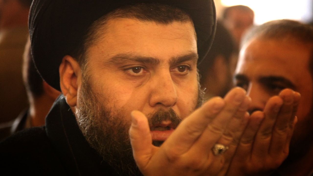 The bloc loyal to Shiite cleric Muqtada al-Sadr, pictured in January 2011, is calling for fresh Iraq elections.