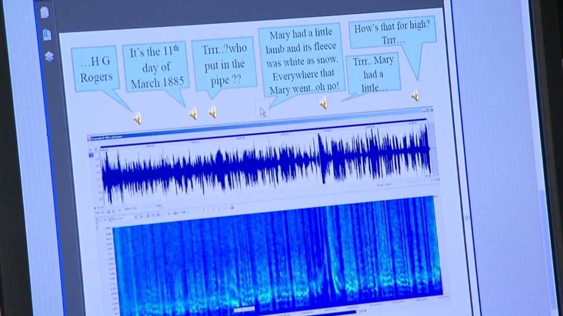 Scientists took detailed photos of the discs made in Bell's lab and created a virtual playback machine on a computer.